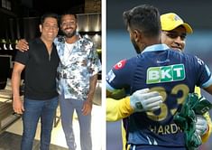 "GOAT" - Hardik Pandya shares heartwarming picture with MS Dhoni post West Indies series triumph