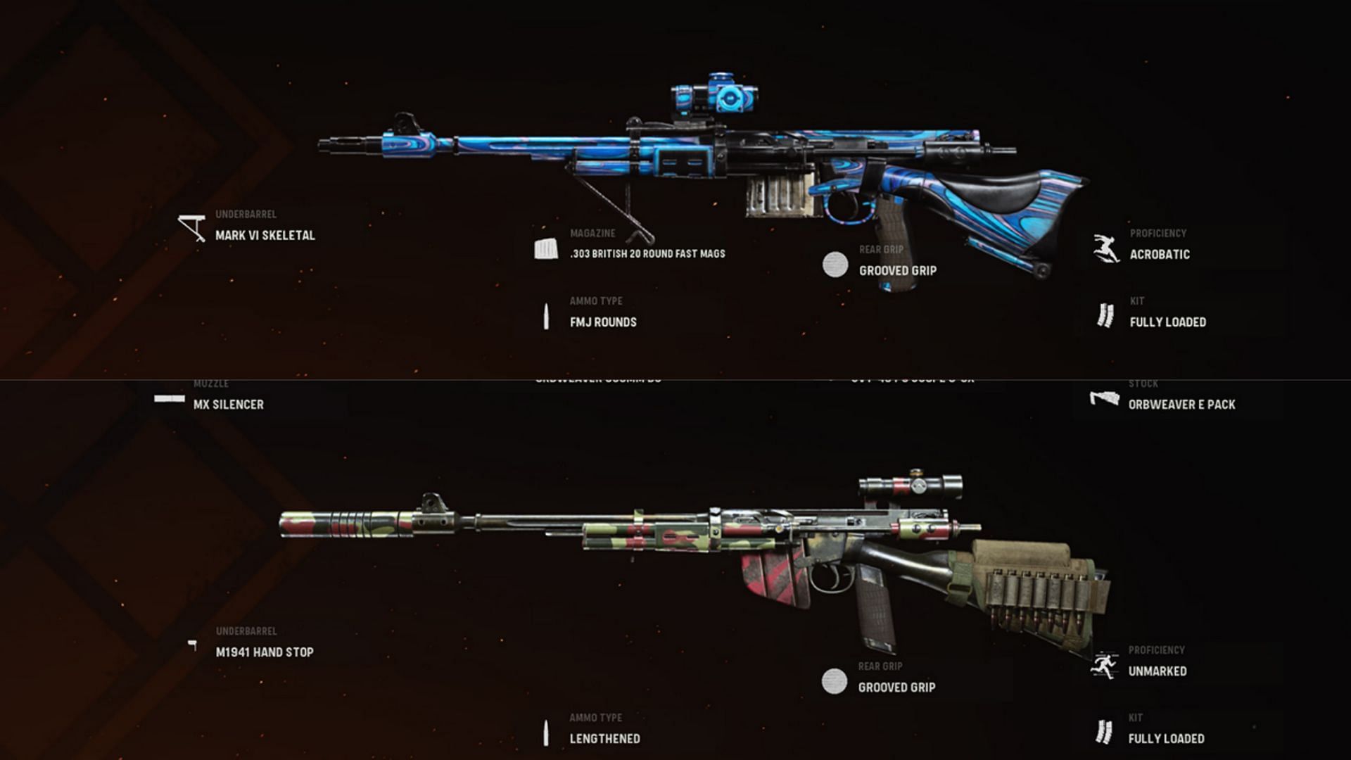 Some available blueprints of NZ-41 in Warzone (Image via Activision)
