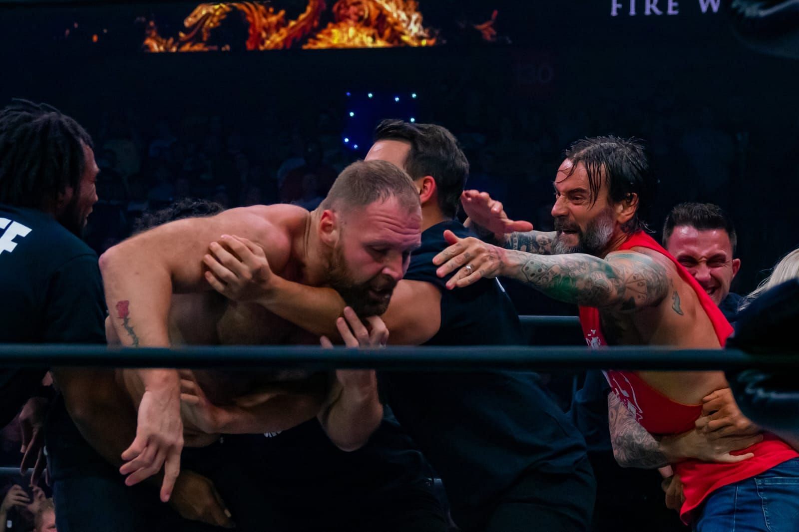 CM Punk and Jon Moxley engaged in a brawl last week on AEW Dynamite.