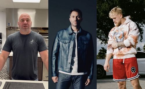 Dana White (left), Eddie Hearn (middle), Jake Paul (right) - Images via @danawhite, @eddiehearn, @jakepaul on Instagram