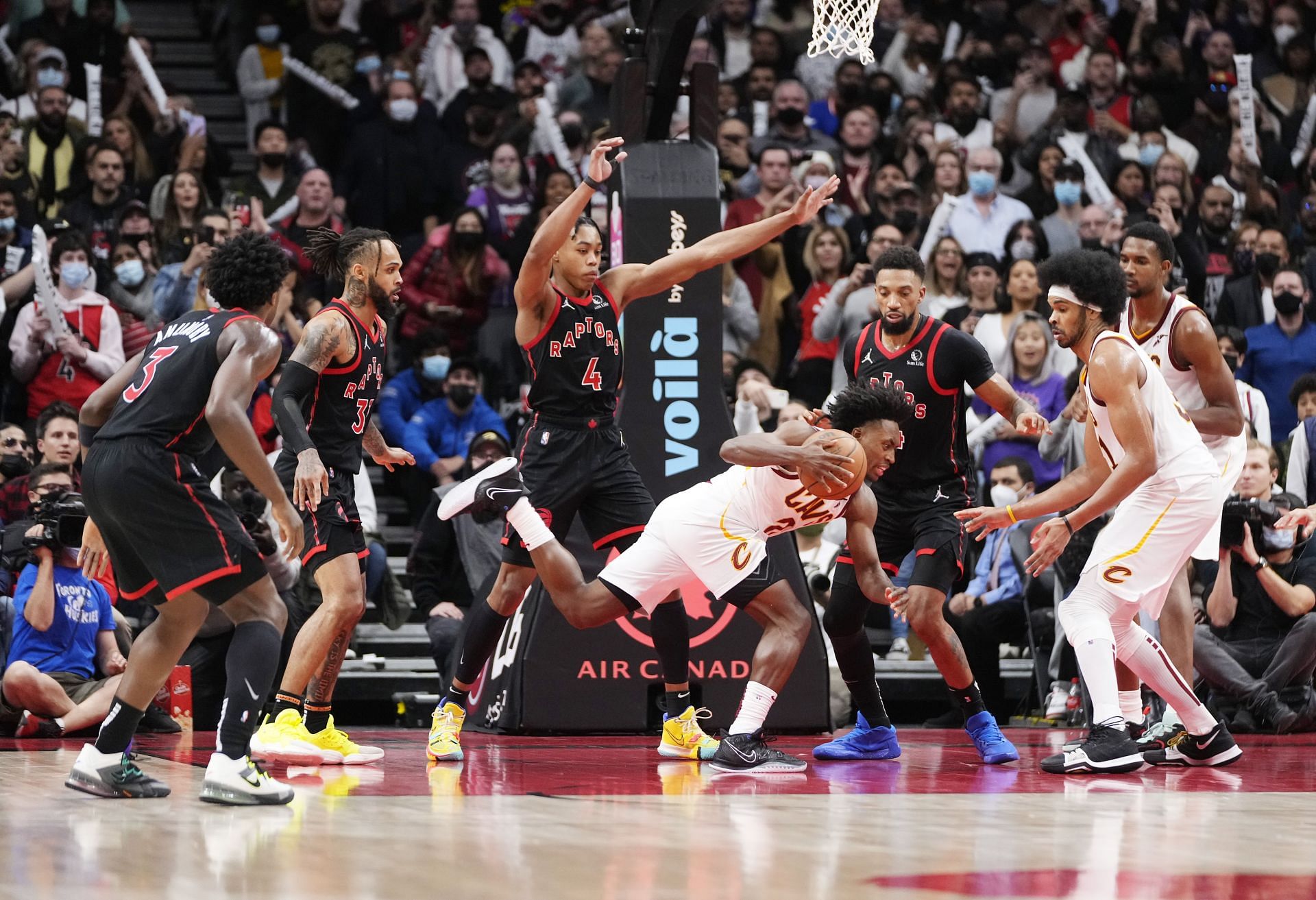 Action from the Cleveland Cavaliers v Toronto Raptors game