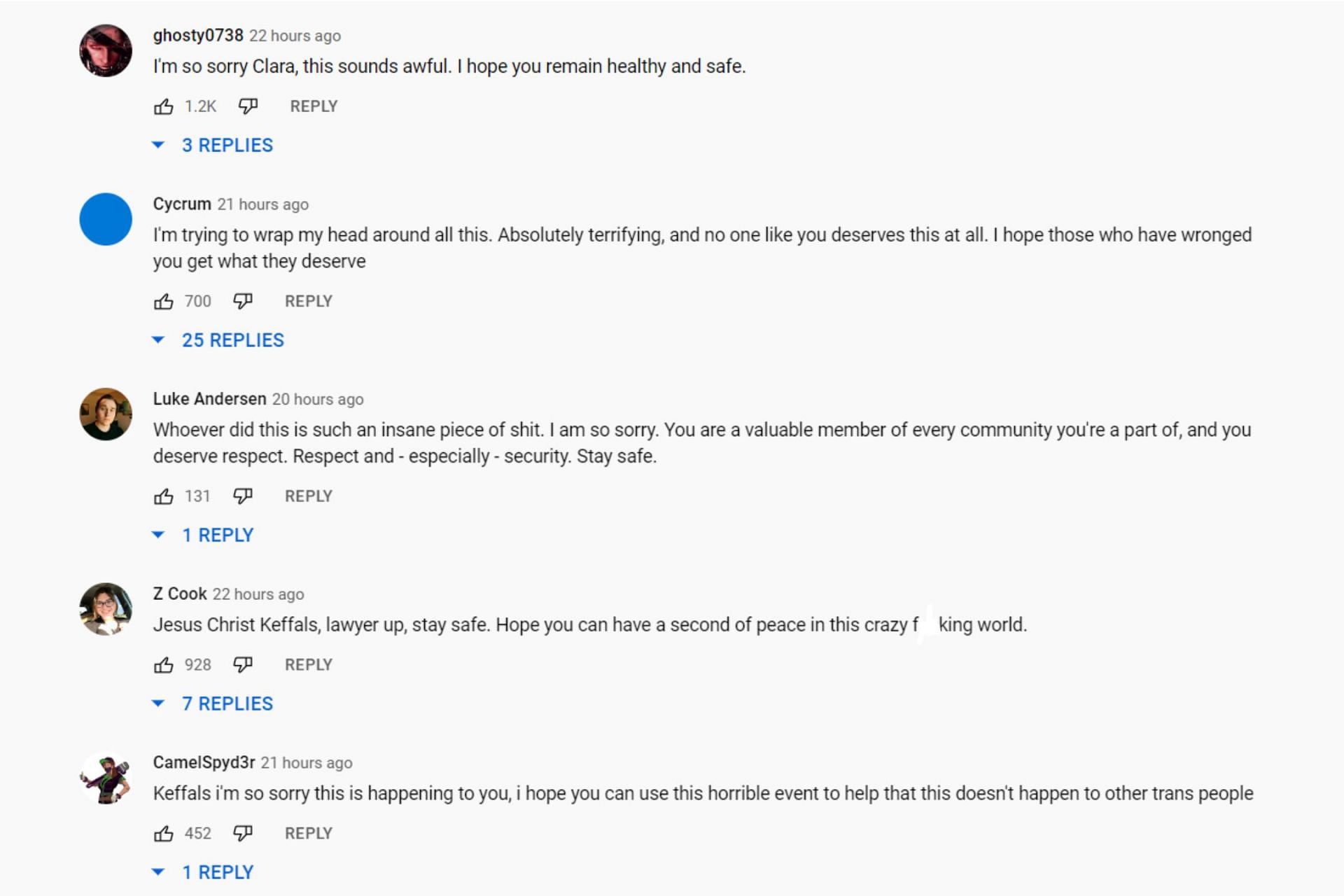 Comments on the YouTube video 1/2 (Image via Keffals/YouTube)