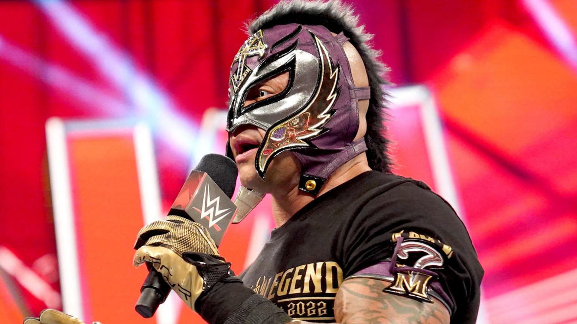 Rey Mysterio during a promo on WWE RAW