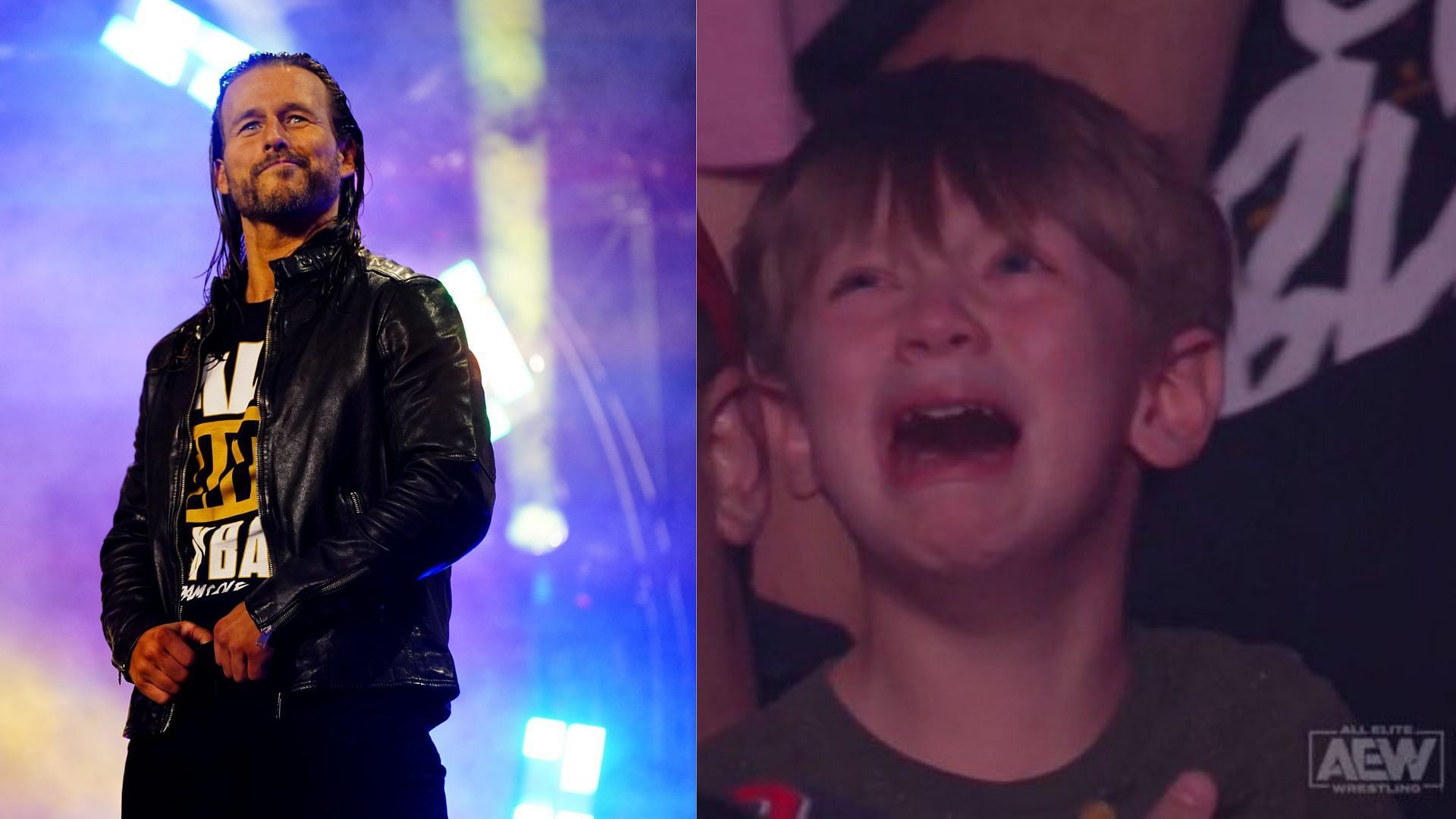 Adam Cole (left); Crying kid in the audience (right)