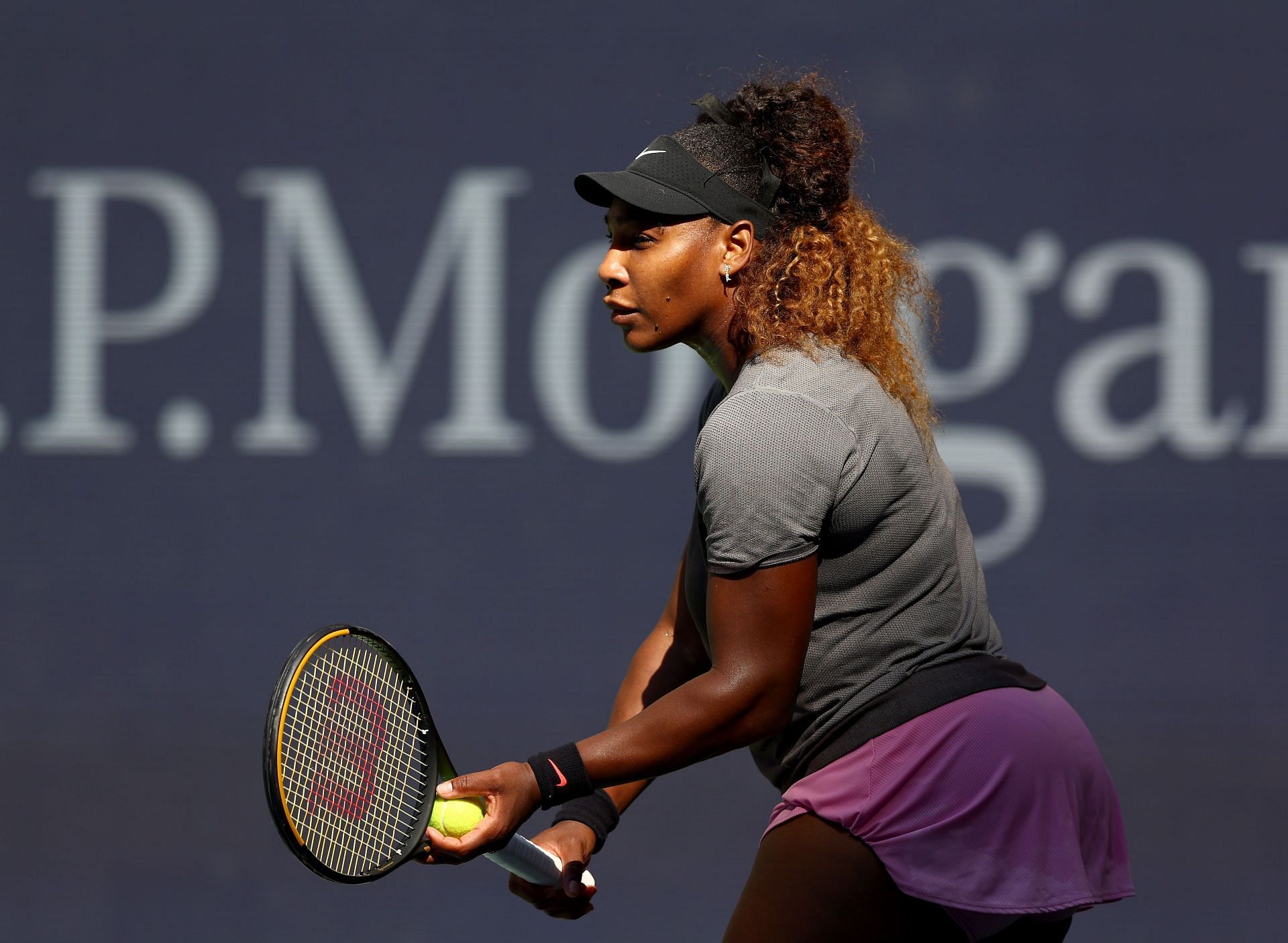 Serena Williams in practise ahead of the 2022 US Open