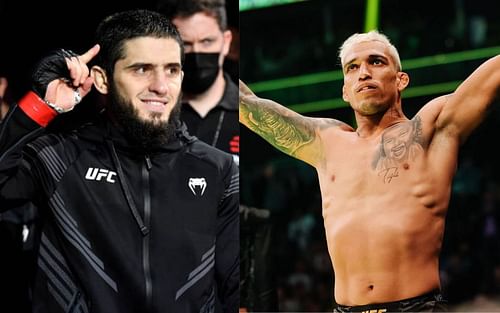 Islam Makhachev (left) and Charles Oliveira (right)