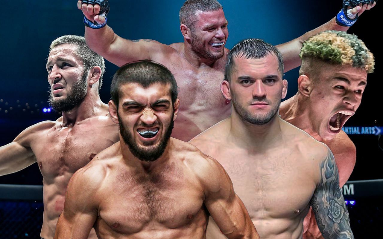 (Top from left to right) Saygid Izagakhmaev, Anatoly Malykhin, and Fabricio Andrade. (Bottom from left to right) Dagi Arslanaliev, Roberto Soldic. [Photos ONE Championship]