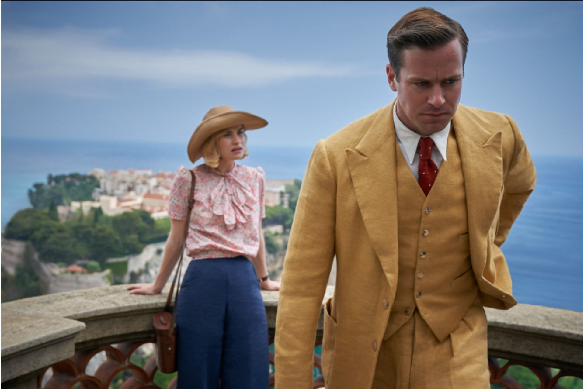 Armie Hammer and Lily James in &#039;Rebecca&#039; (Image via IMDb)