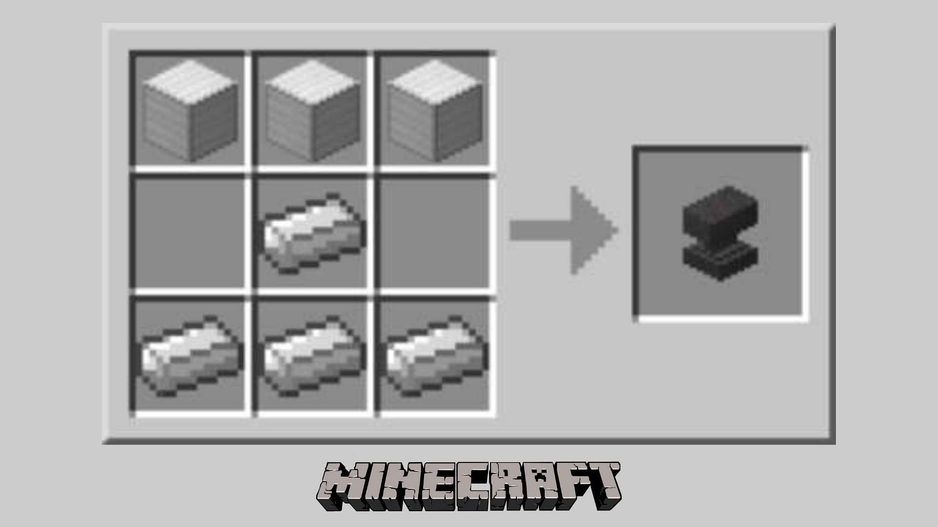 Steps to craft an Anvil (Image via Mojang)