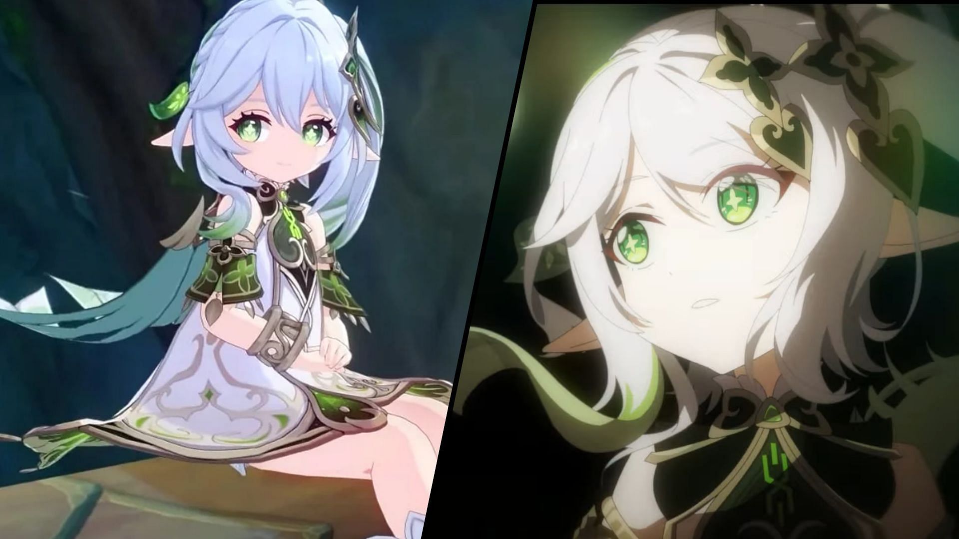Her in-game model, and her design in a 2D teaser (Image via HoYoverse)