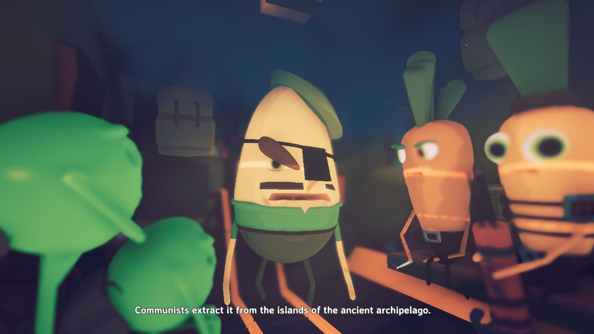 The encouraging speech from the corn commander before every level, is easily the best part of the game (Image via Red Limb Studio)