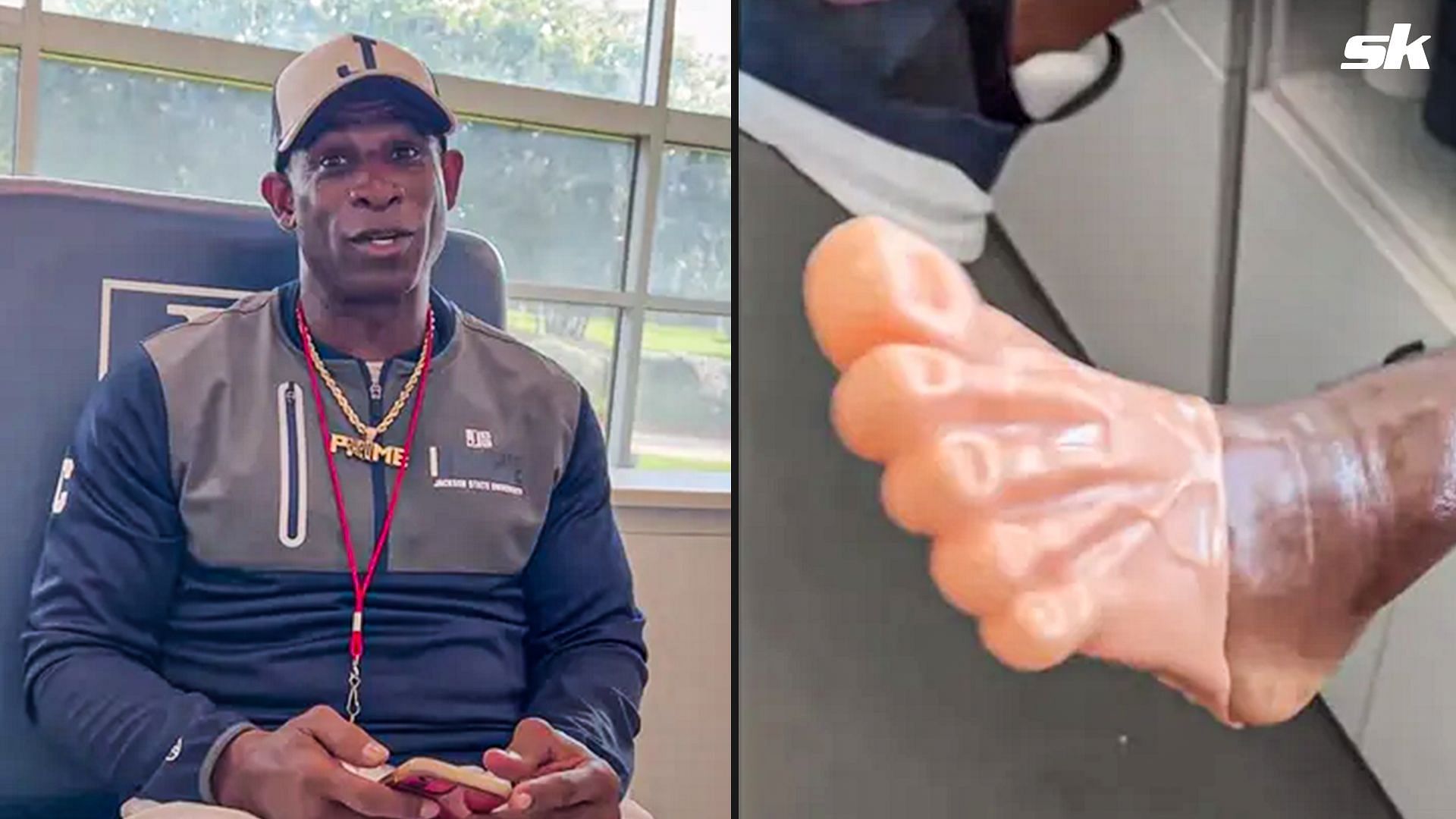 Deion Sanders saw the funny side of a person gifting him artificial toes