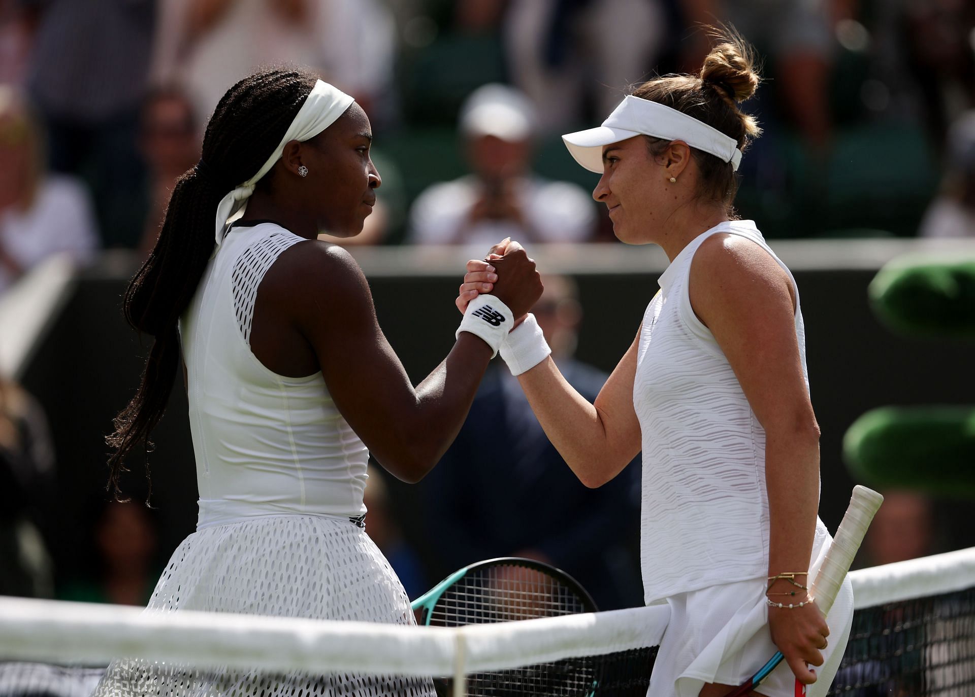 Coco Gauff and Elena-Gabriela Ruse at the 2022 Wimbledon Championships