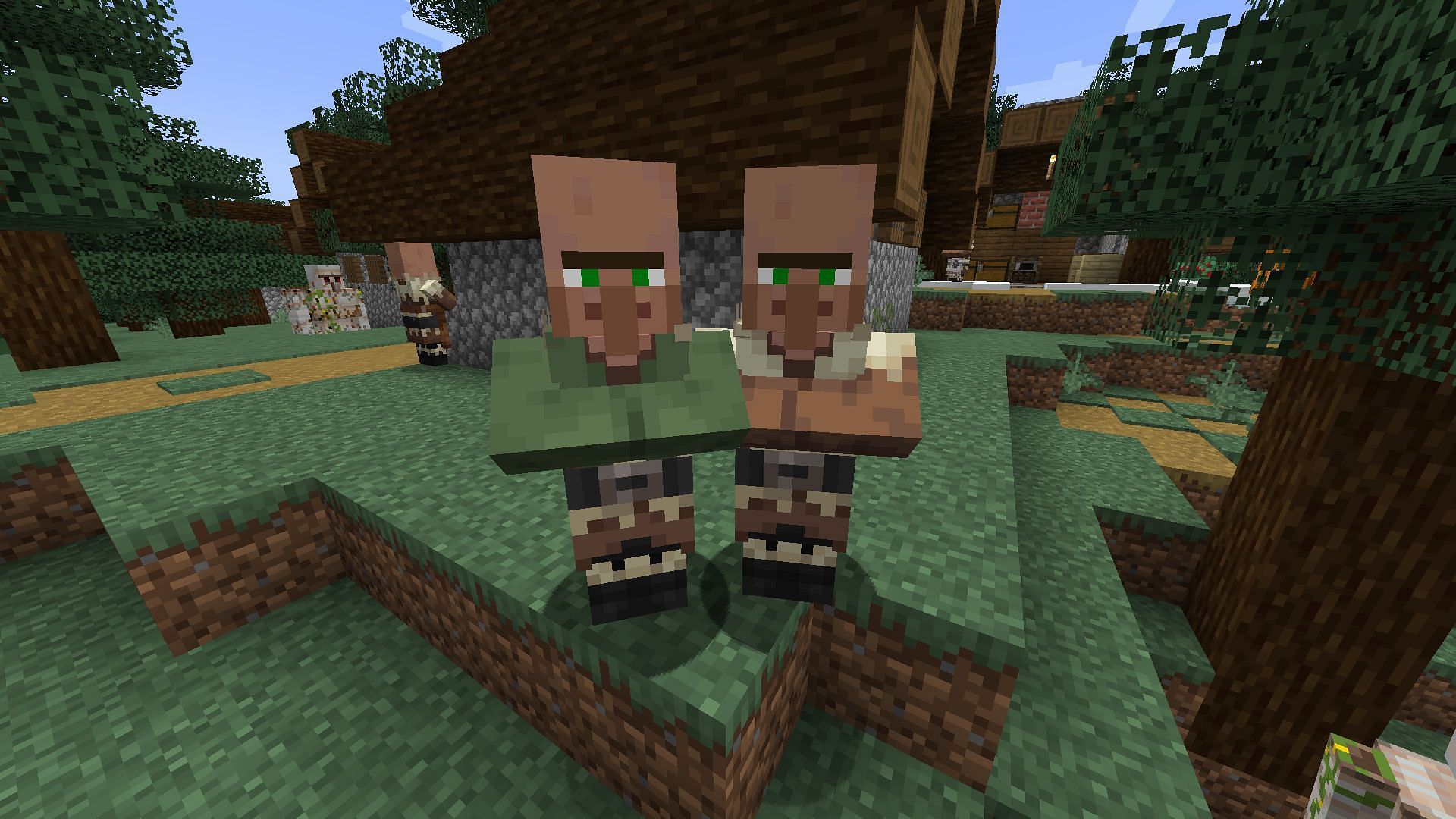 Difference between a nitwit and a regular villager in terms of appearance in Minecraft (Image via Mojang)