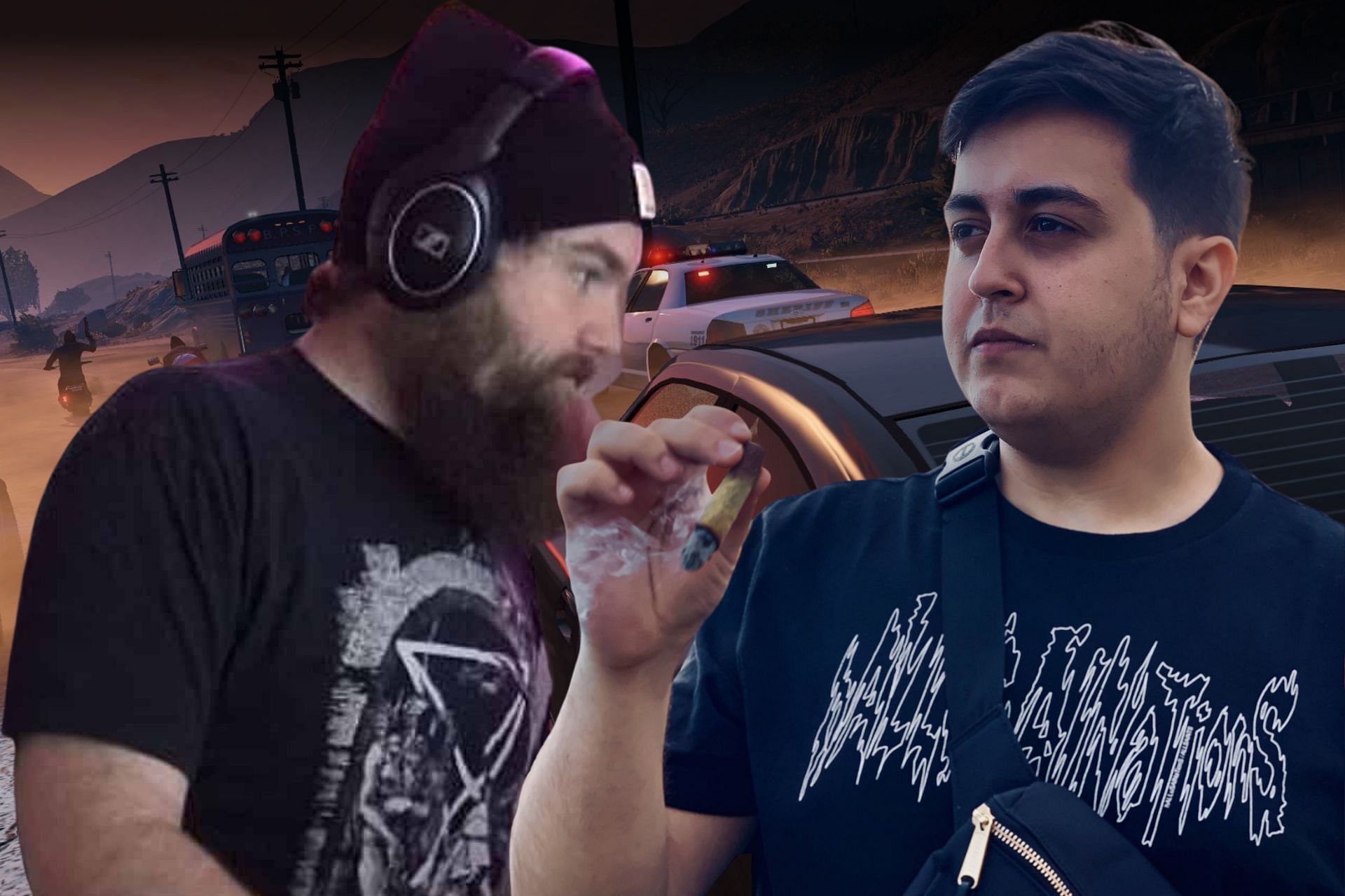 Pokelawls and PENTA provided hot takes on one another following a GTA 5 RP tussle (Image via Sportskeeda)