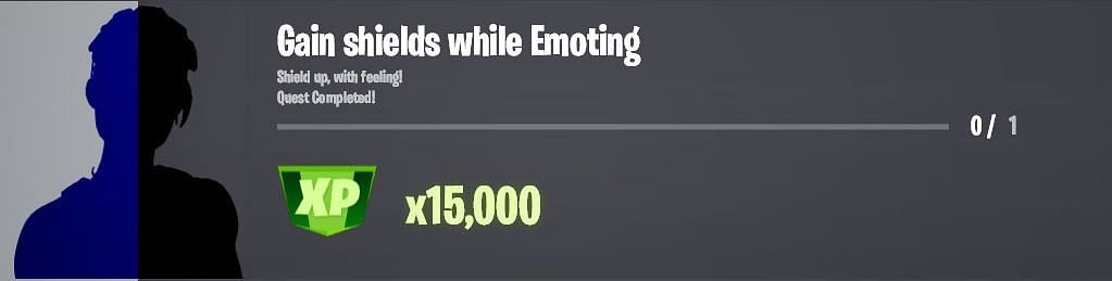 Emote while gaining shields to earn 15,000 XP in Fortnite Chapter 3 (Image via Twitter/iFireMonkey)