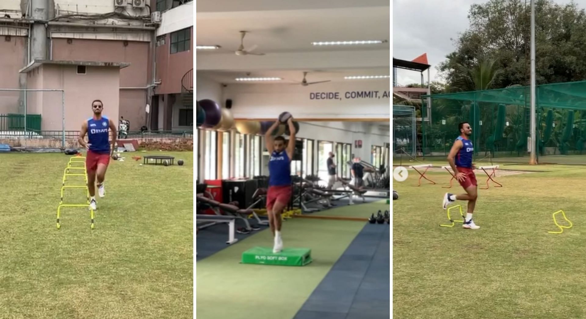 Harshal Patel during rehab at NCA, Bengaluru. [Pic credits: @harshalvp23/Instagram (Screengrab)]