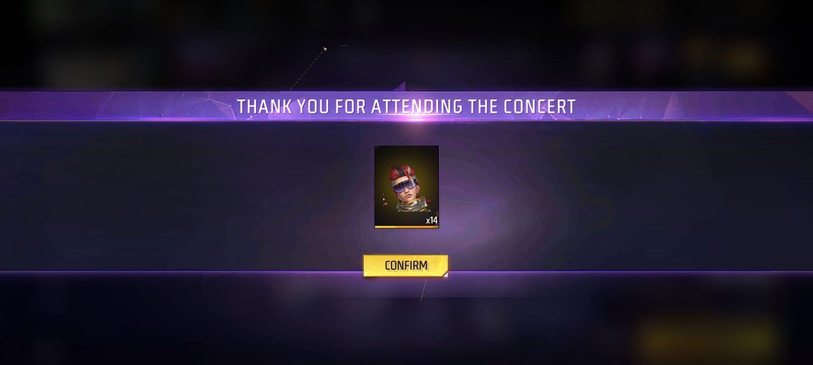 The concert provides some free rewards (Image via Garena)