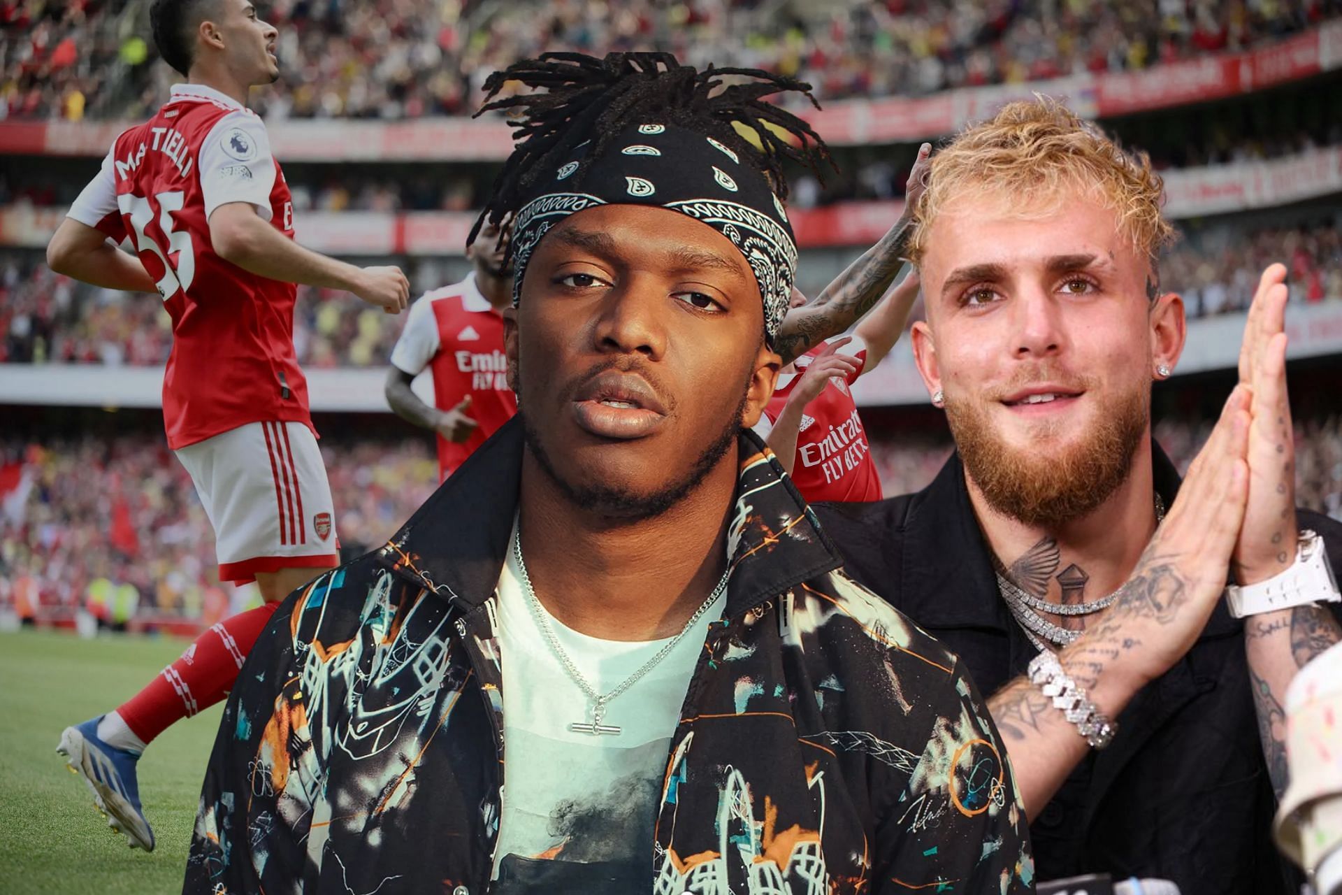 KSI chooses between Arsenal winning the league and beating Jake Paul (Image via Sportskeeda)