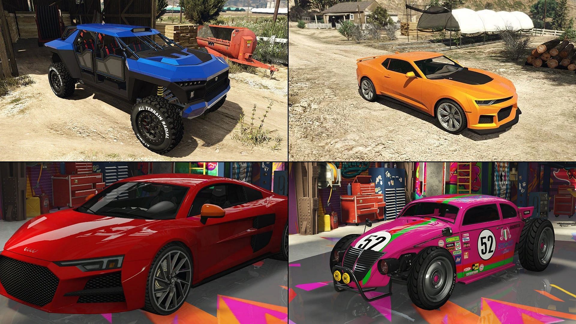 Some of the unreleased cars from GTA Online&#039;s newest DLC (Image via Rockstar Games)