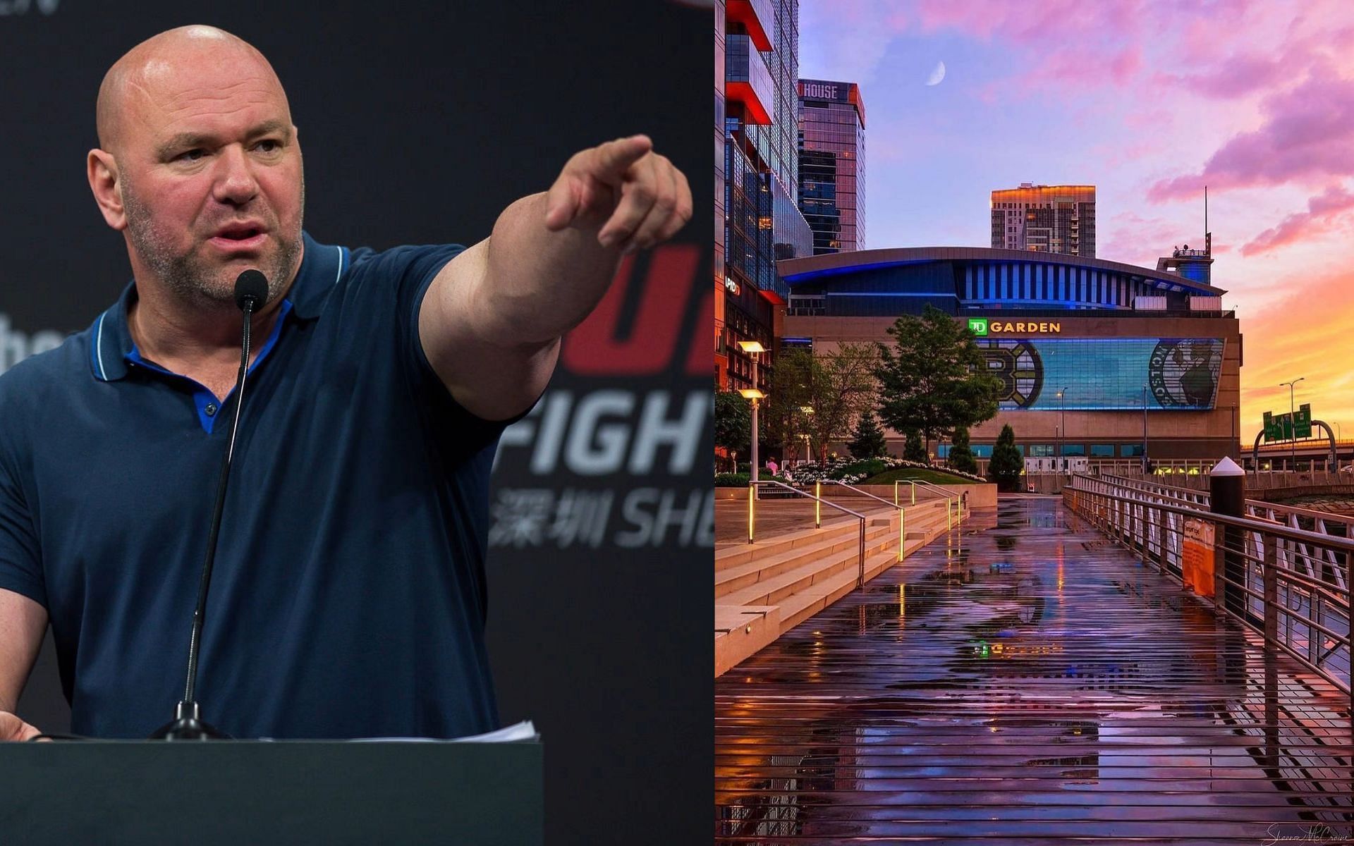 Dana White and the TD Garden [Image credits: Dana White via getty, @tdgarden on Instagram]