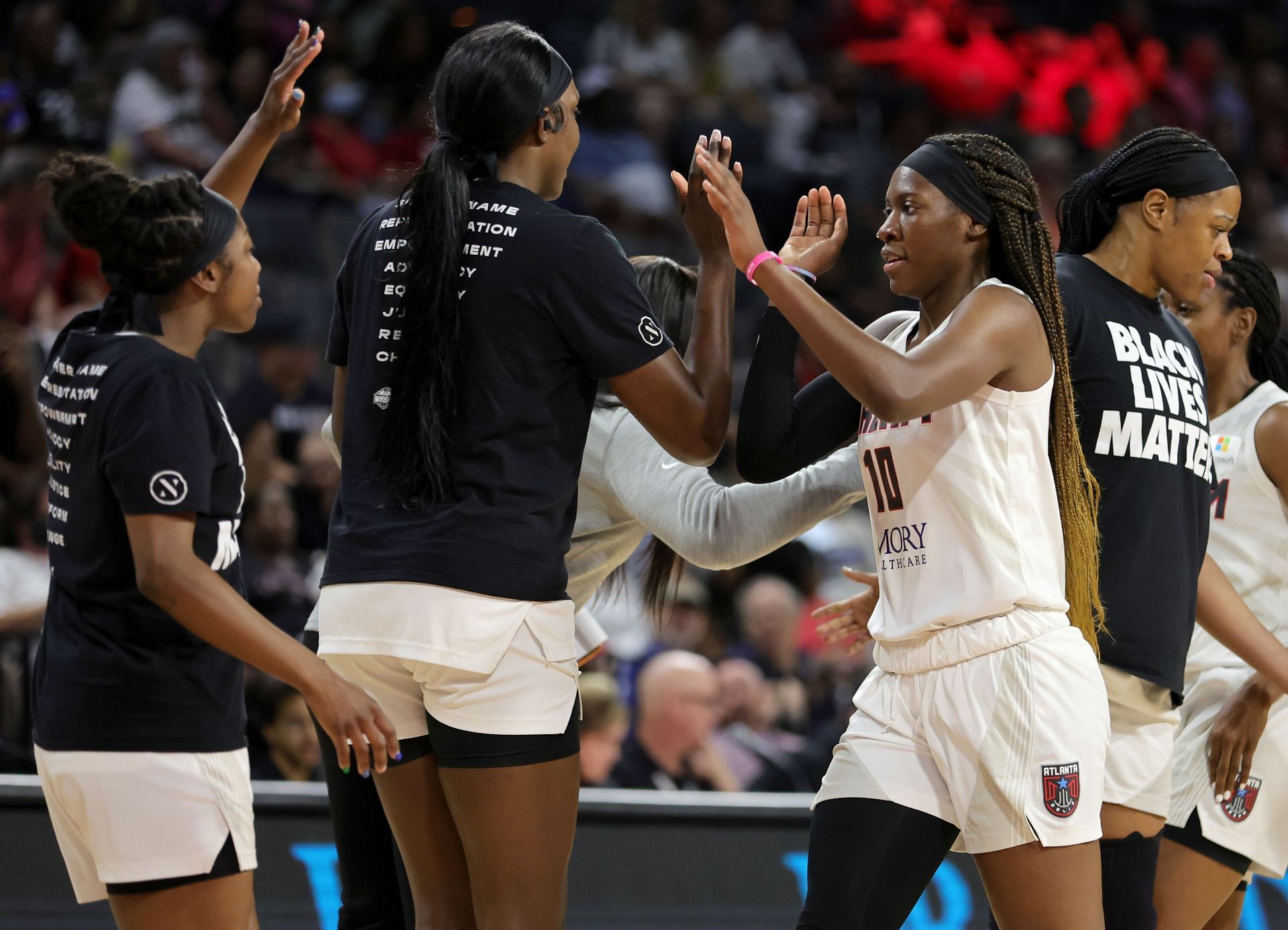 Rhyne Howard of the Dream in a game vs. the Las Vegas Aces