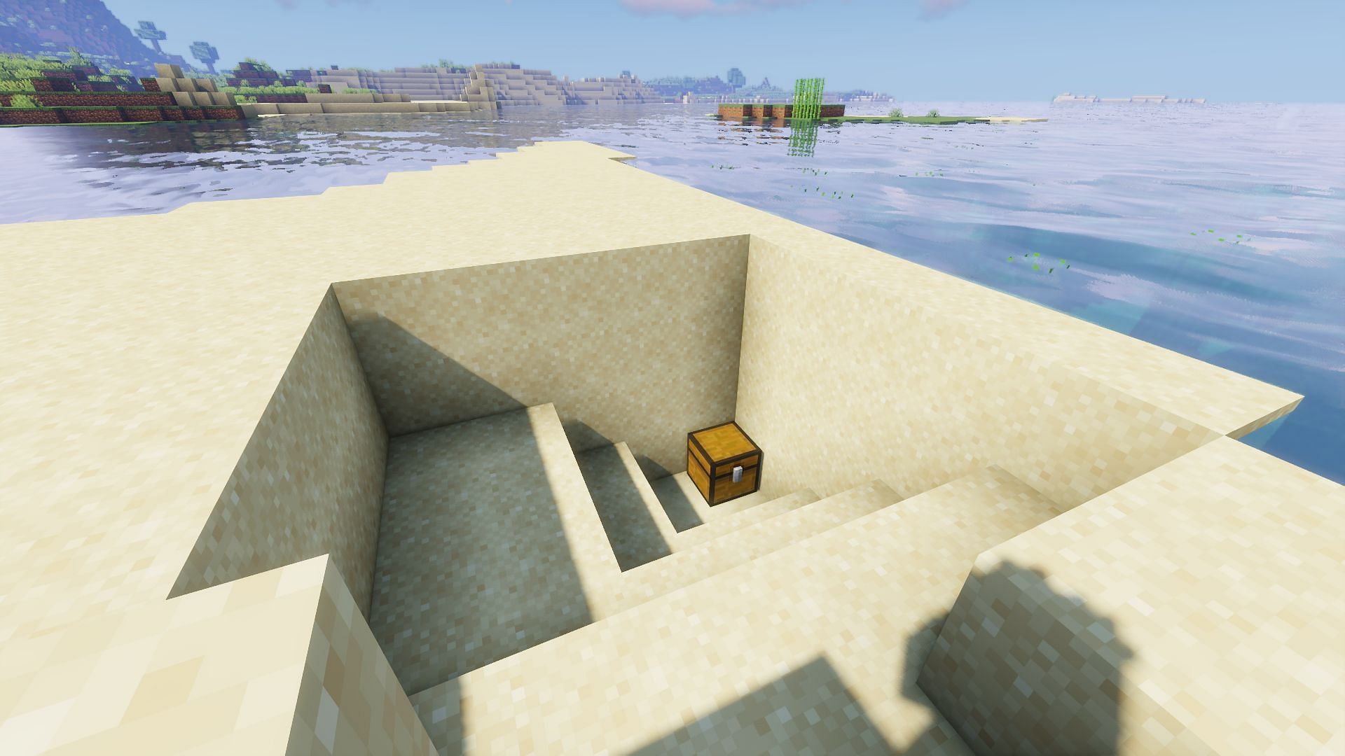 An example of a buried treasure (Image via Minecraft)