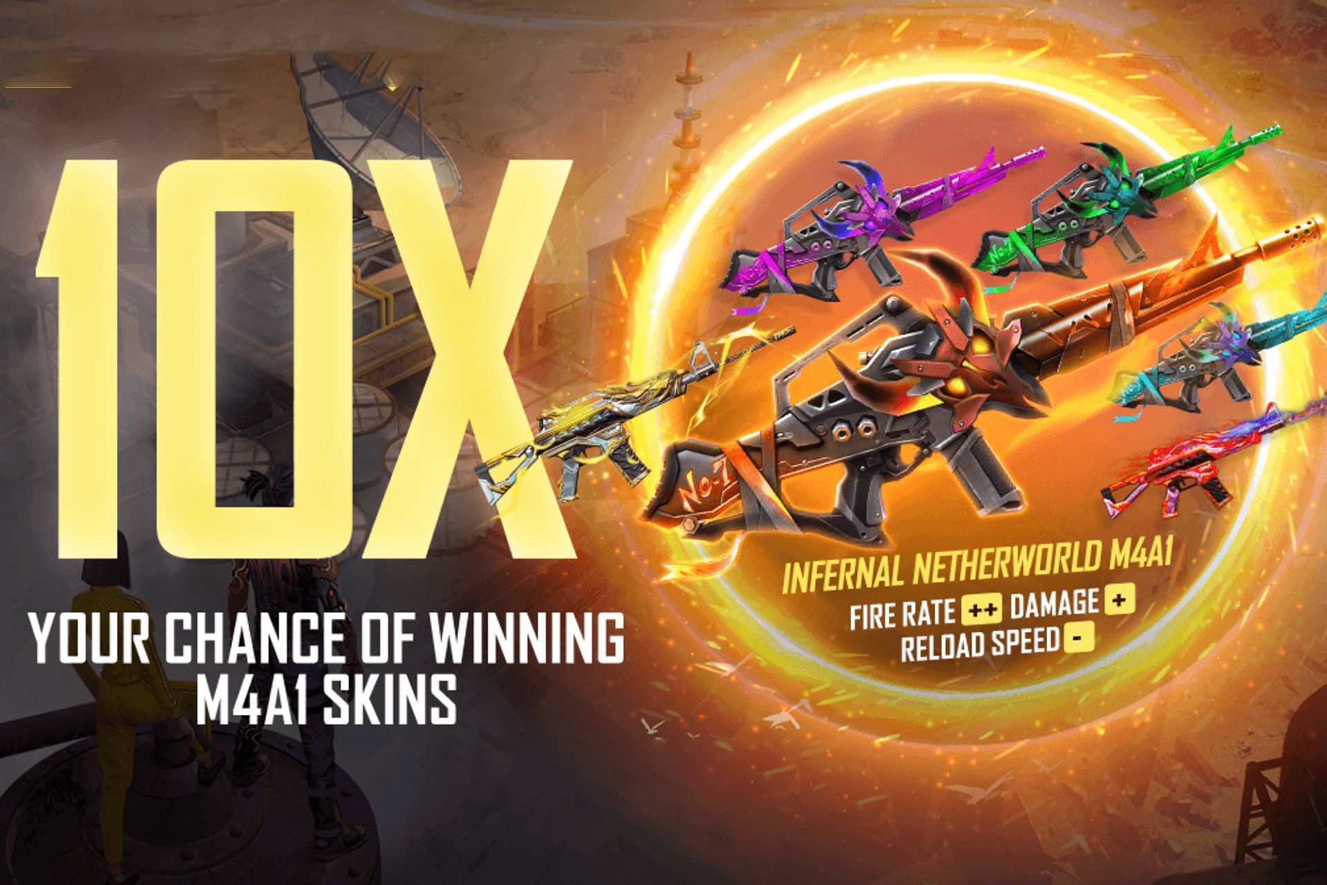 New Rate Up event in Free Fire MAX offers a number of attractive gun skins (Image via Garena)