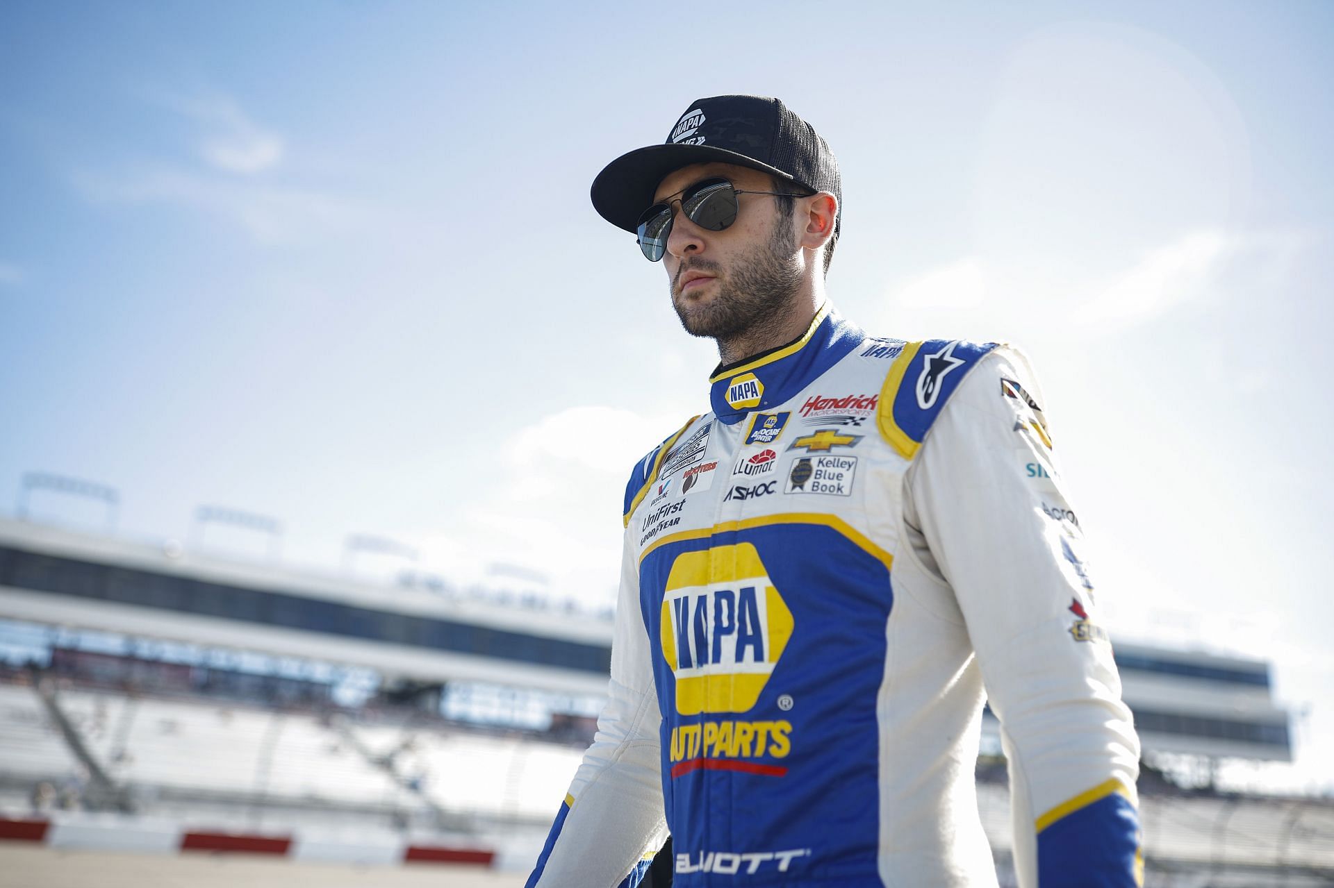 Chase Elliott walks the grid during practice for the 2022 NASCAR Cup Series Federated Auto Parts 400 at Richmond Raceway in Richmond, Virginia. (Photo by Jared C. Tilton/Getty Images)