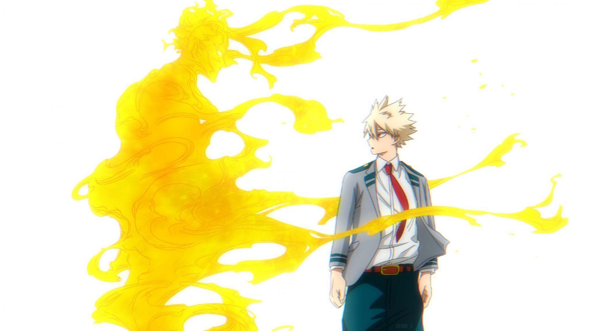 Bakugo hallucinates All Might (Art by Zam @Zalmoxe_SZ5 /Twitter)