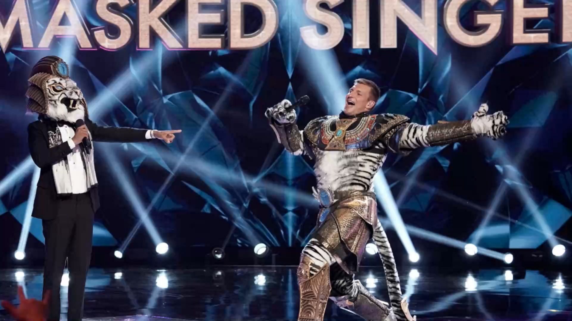 Former New England Patriot Rob Gronkowski appearing on The Masked Singer