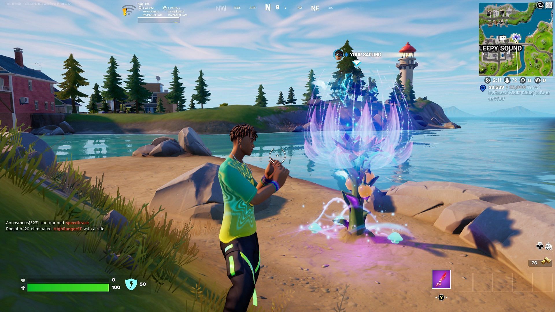 Summoning a Reality Sapling in Fortnite is well worth the effort (Image via Twitter/xDarkin_)