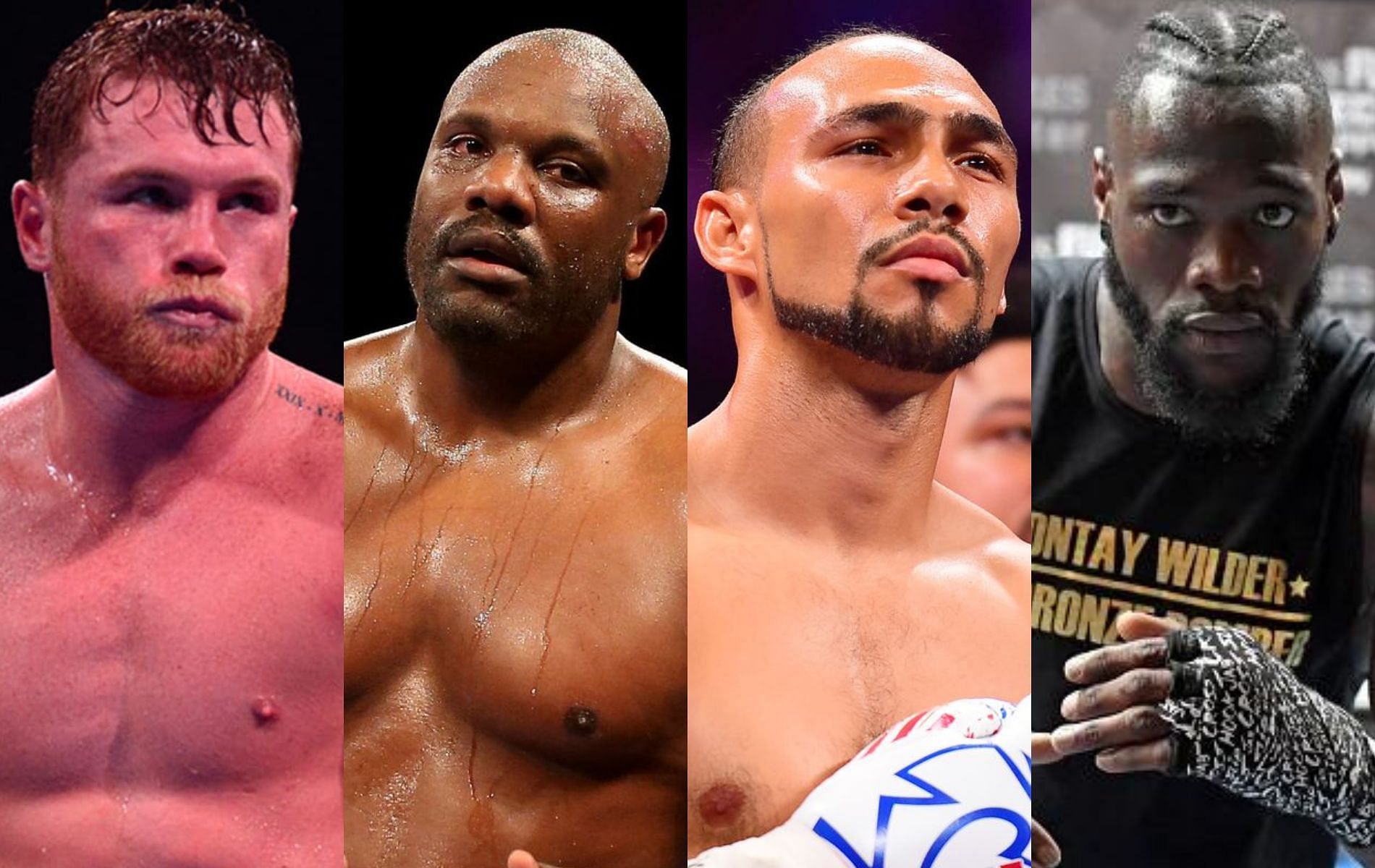 (L-R) Canelo Alvarez, Derek Chisora, Keith Thurman and Deontay Wilder