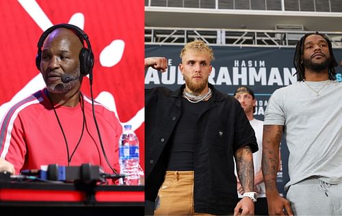 From Left to Right : Bernard Hopkins, Jake Paul, Hasim Rahman Jr.