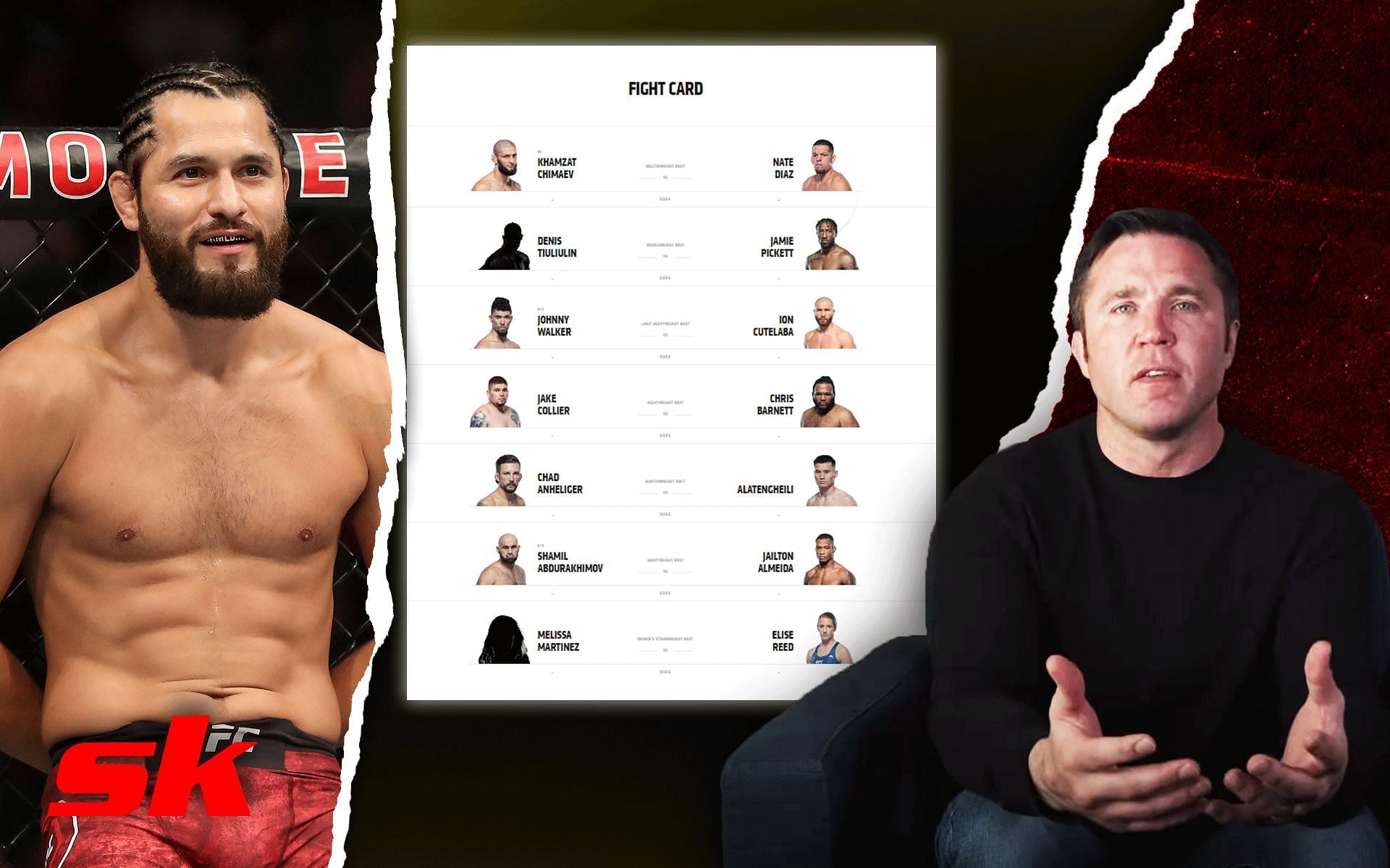 Chael Sonnen is disappointed with the card for UFC 279 [Sonnen image via Chael Sonnen on YouTube | Masvidal image via Getty | UFC 279 poster via ufc.com]