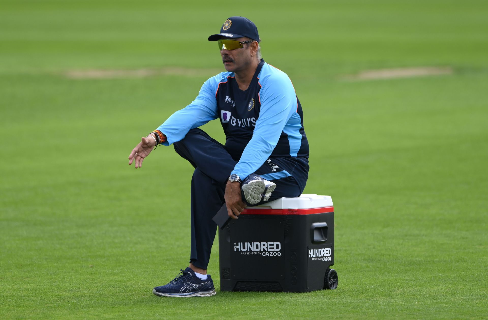 Ravi Shastri during a net session as India&#039;s head coach. Credits:Getty