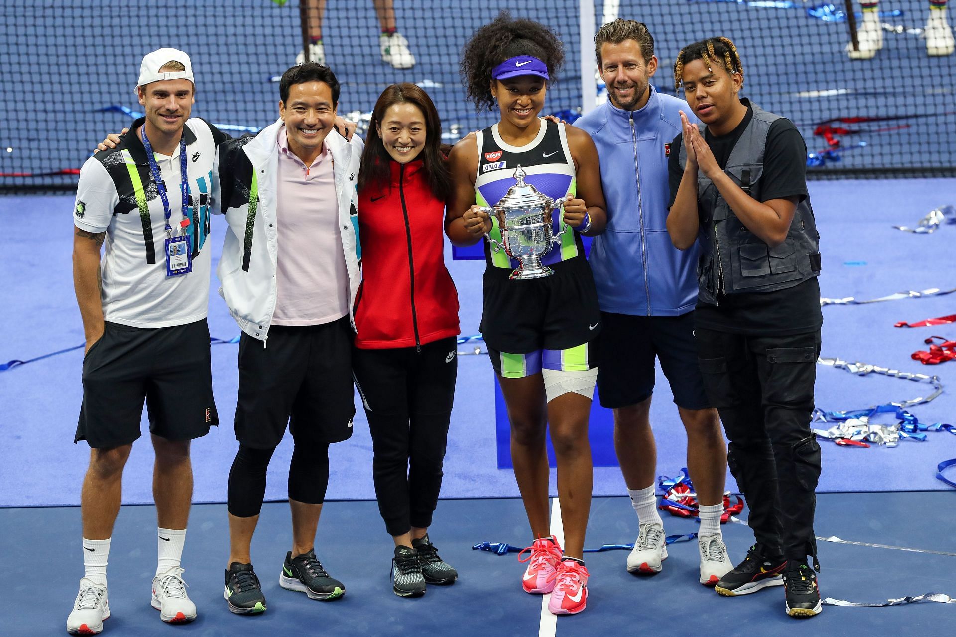 Naomi Osaka celebrating her US Open triumph in 2020