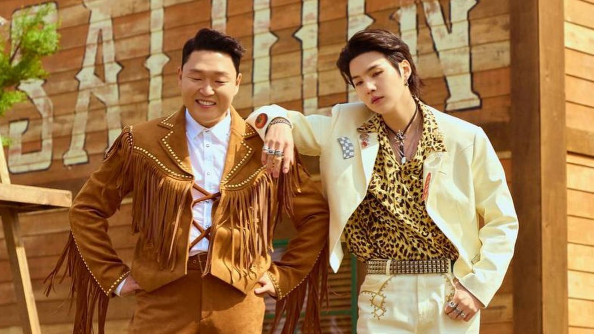 A still from the music video That That by PSY feat. BTS&#039; SUGA. (Image via Instagram/@42psy42)