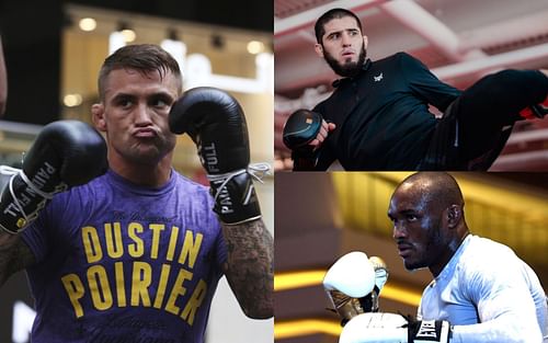 Dustin Poirier, Islam Makhachev, and Kamaru Usman