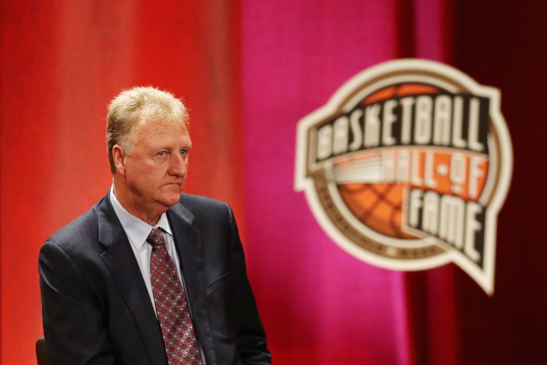 Larry Bird at the 2018 Basketball Hall of Fame Enshrinement Ceremony