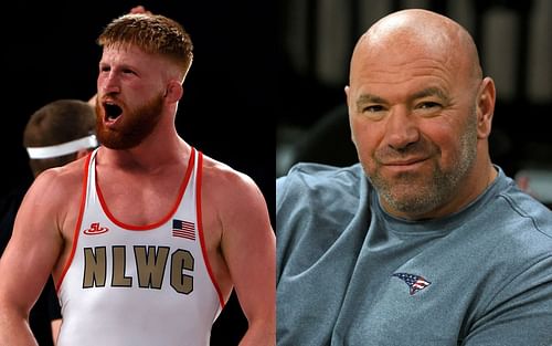 Bo Nickal (left) and Dana White (right) (Images via Getty)