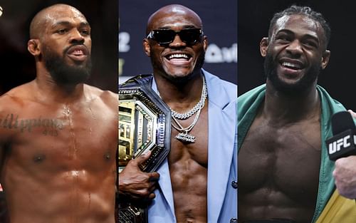 Jon Jones (left), Kamaru Usman (middle), Aljamain Sterling (right)