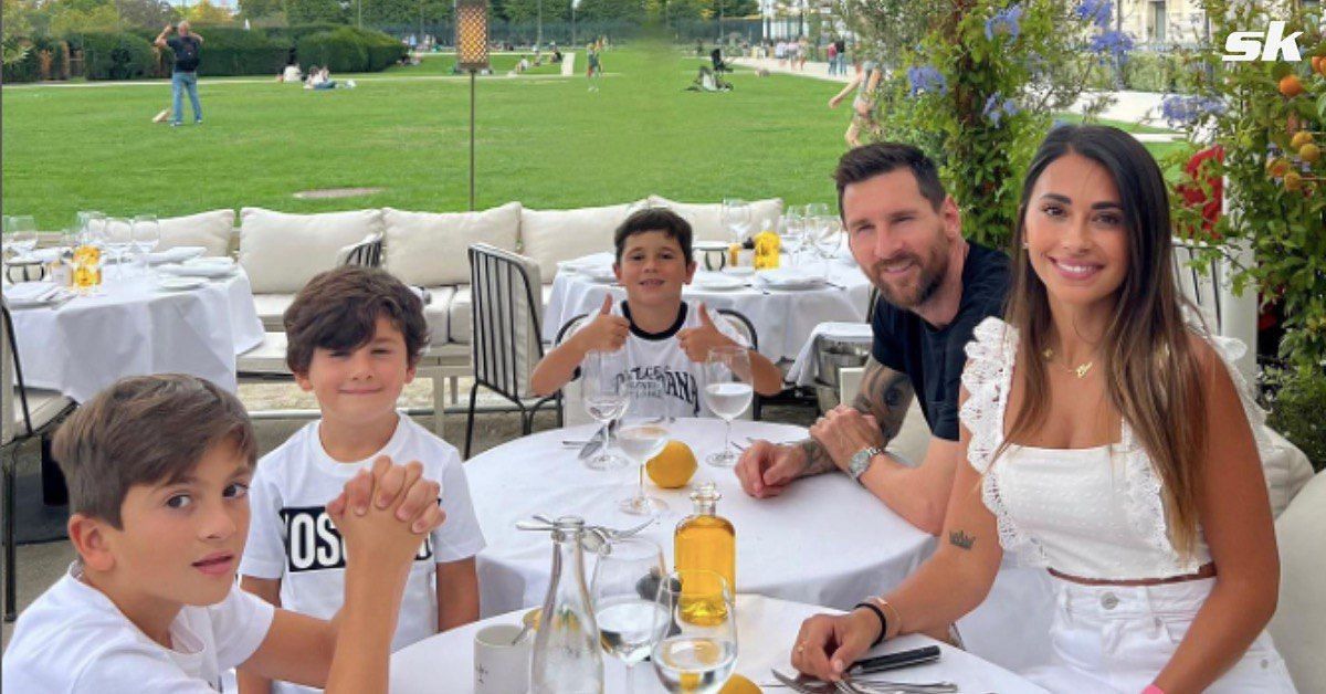 Messi had a nice, luxurious lunch with his family following Lille win