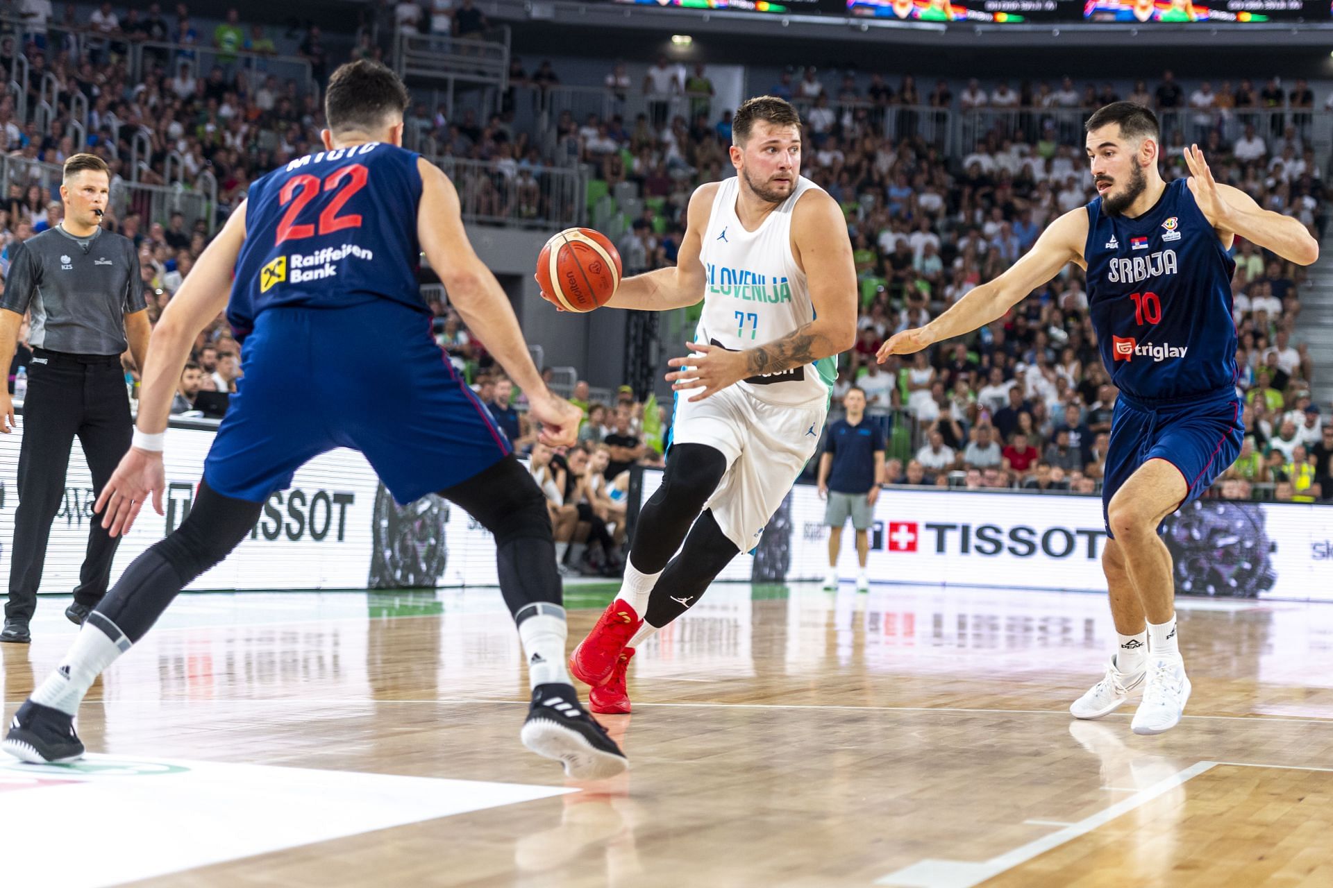 Luka Doncic in action for Slovenia