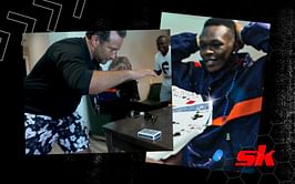 Watch: Israel Adesanya is completely blown away by Simon Winthrop's incredible magic tricks