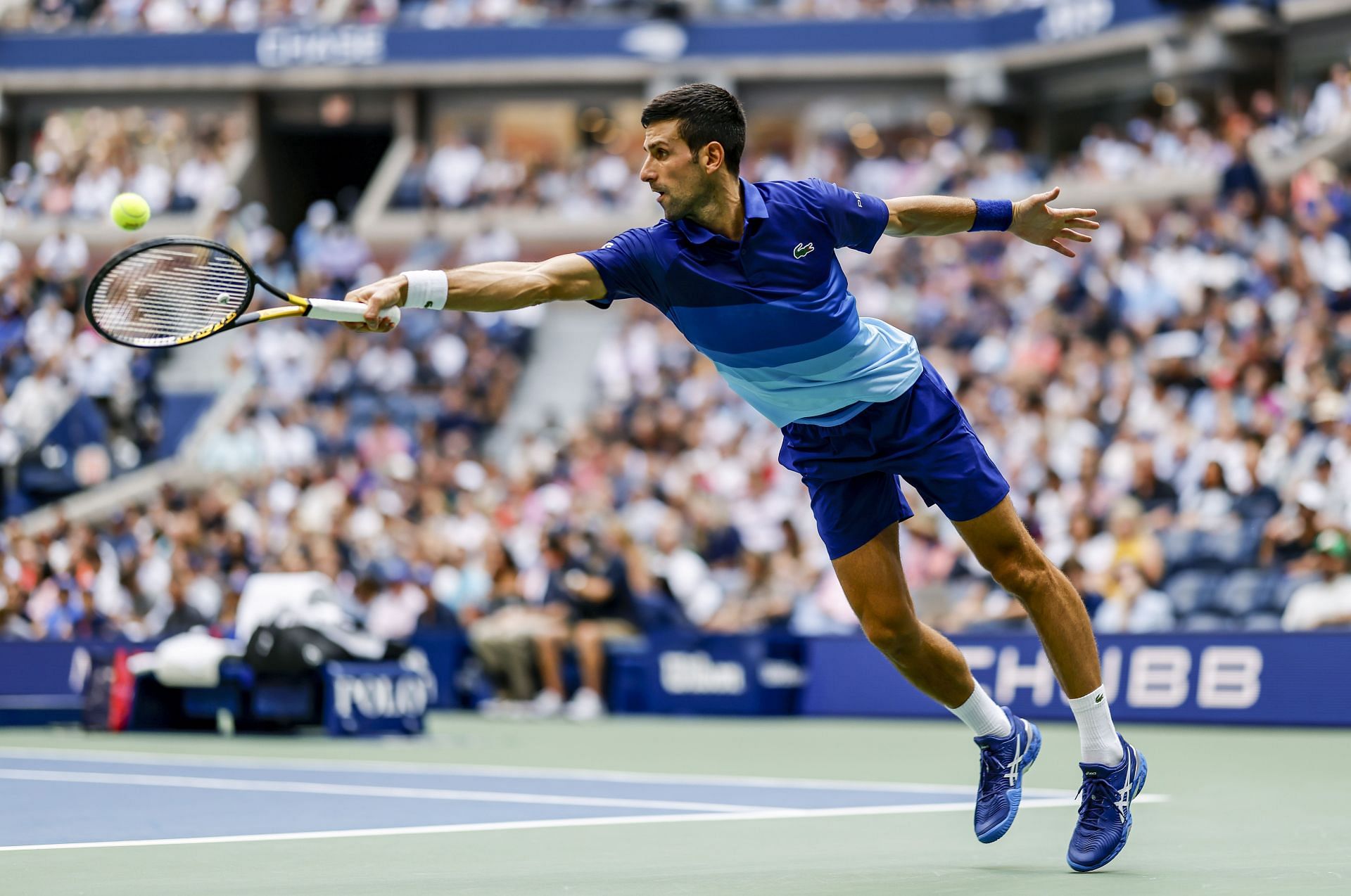 Novak Djokovic in action at the 2021 US Open.