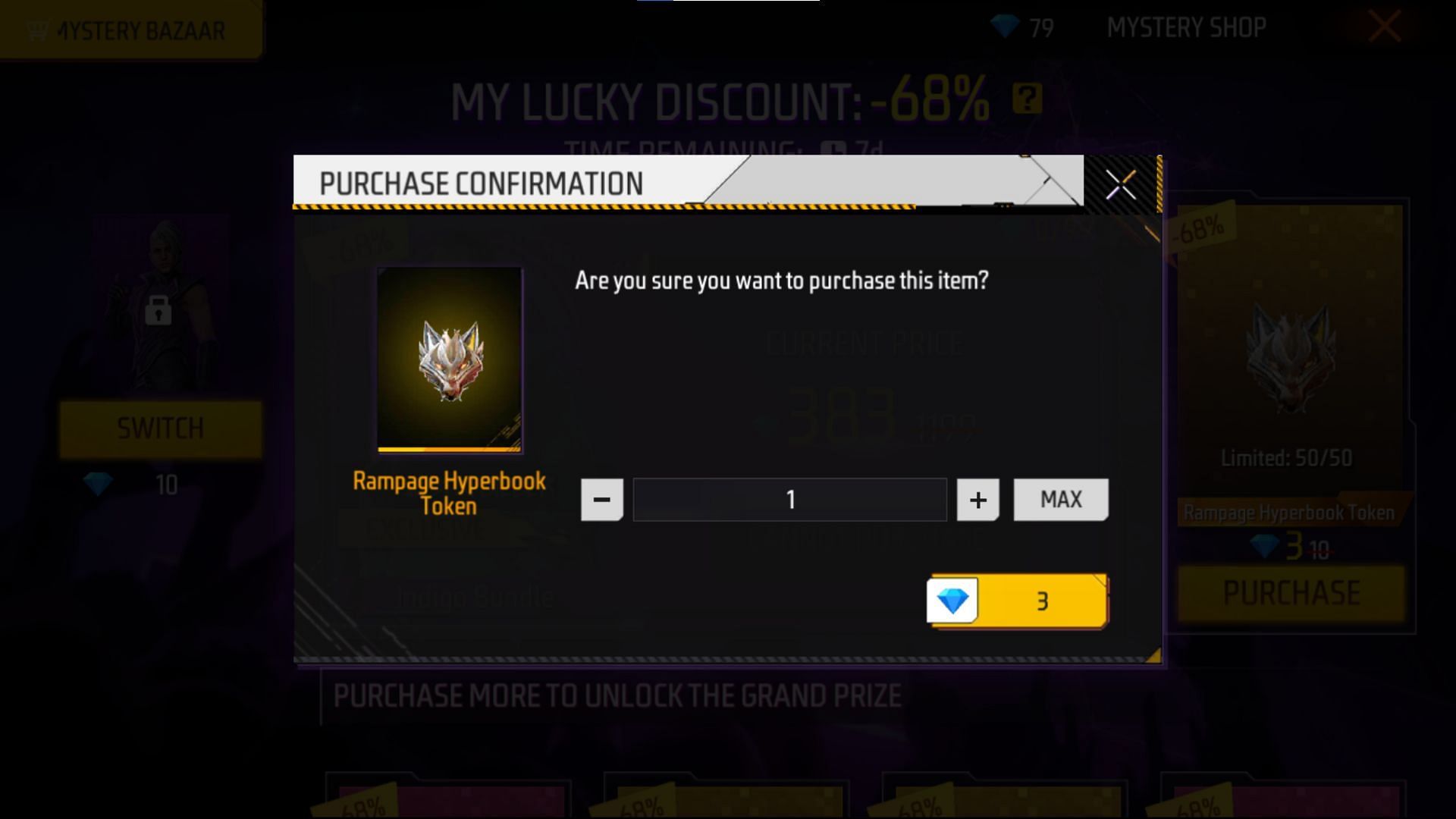 Confirm the selection to obtain the item (Image via Garena)