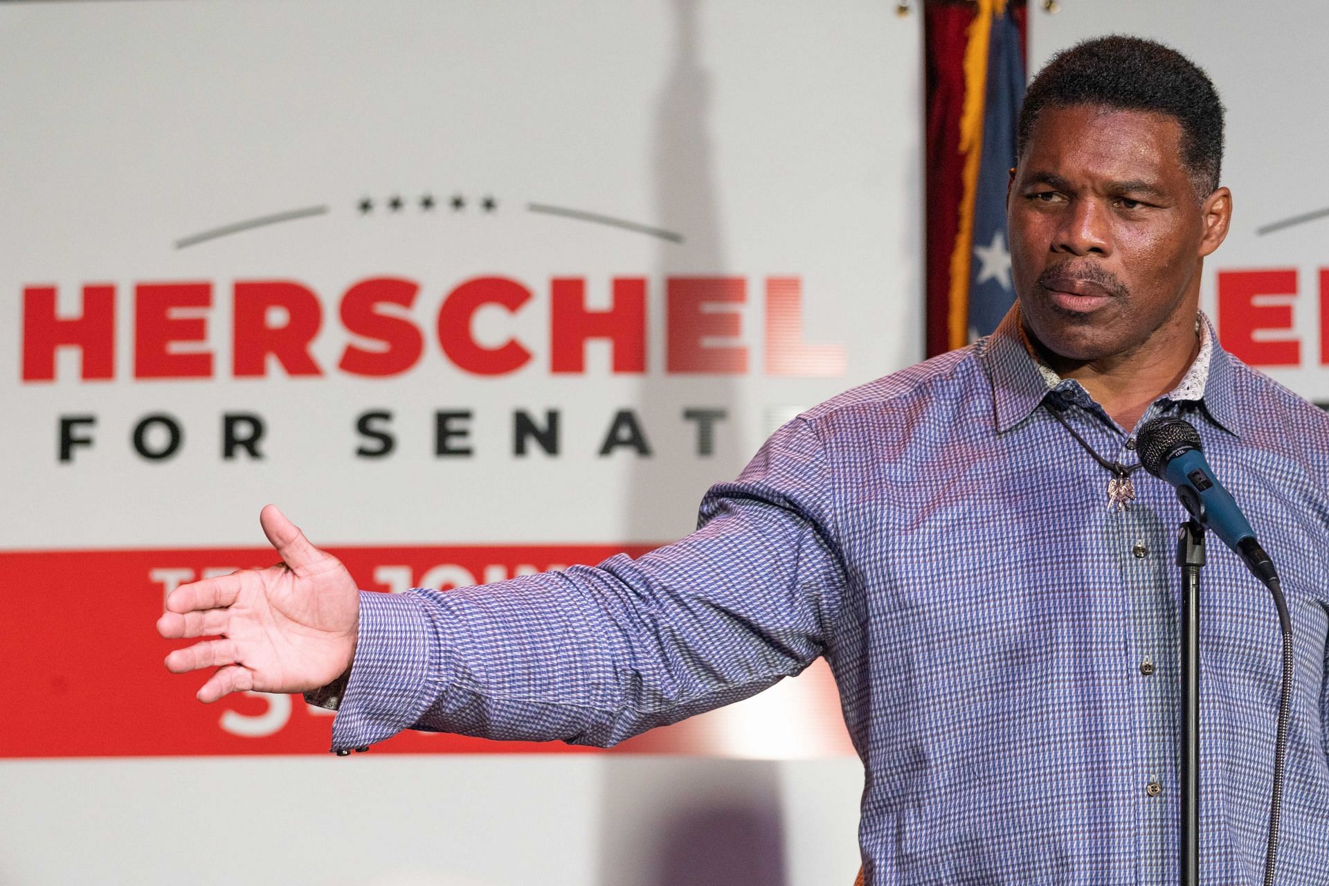 Georgia GOP Senate Candidate Herschel Walker Holds Rally Day Before Primary Election