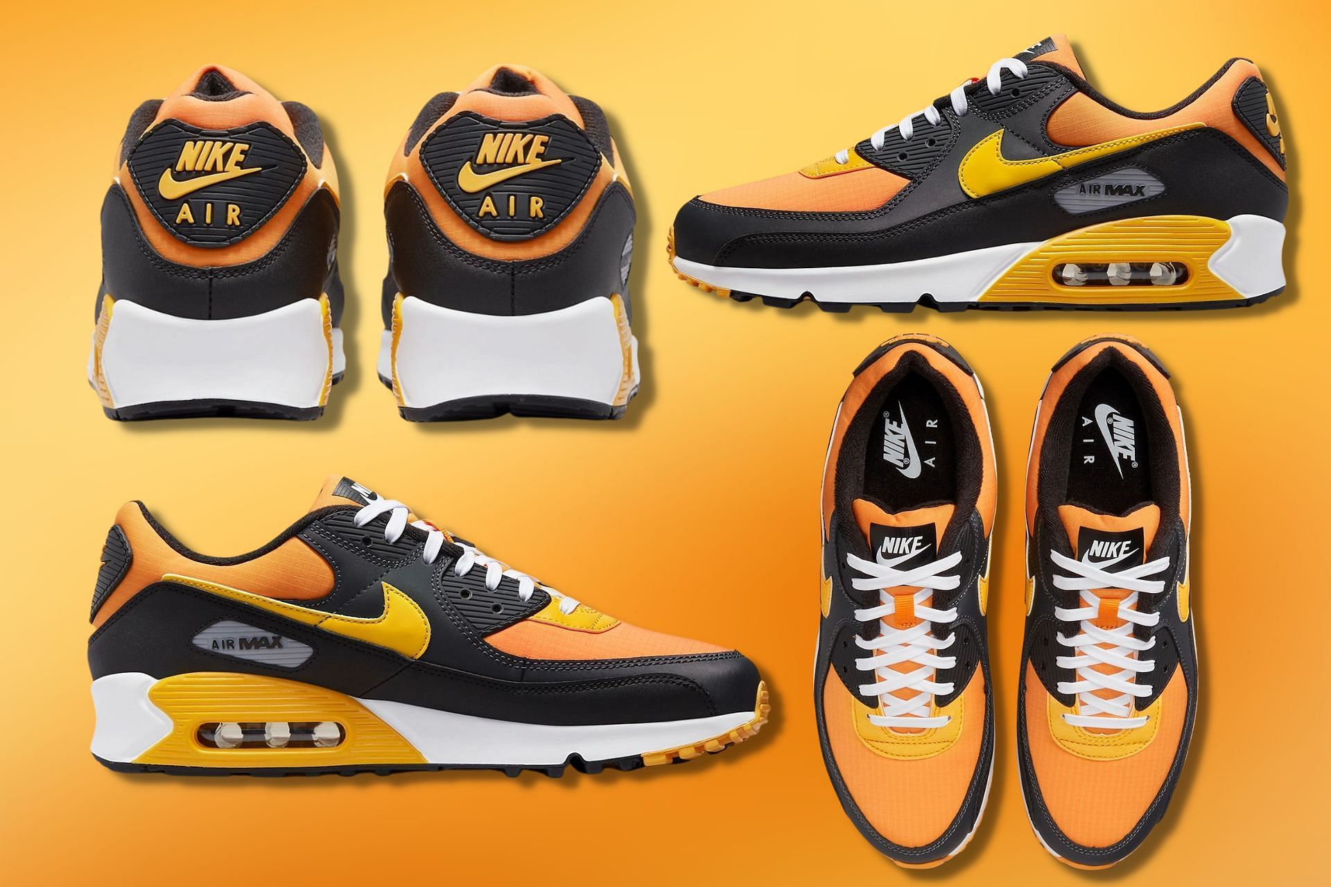 Take a closer look at the upcoming Nike Air Max 90 Kumquat sneaker (Image via Sportskeeda)