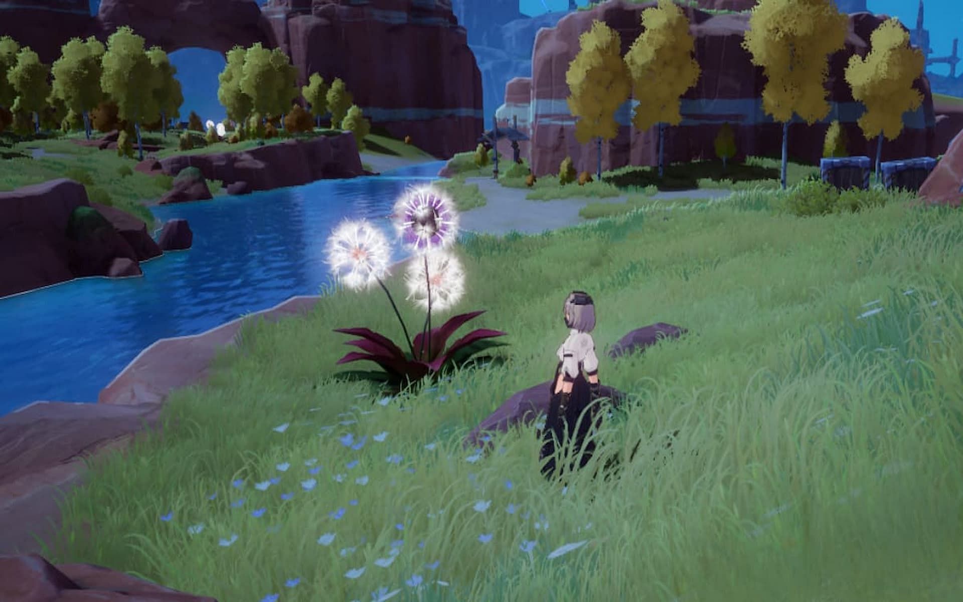 Dandelions are pretty easy to spot in Tower of Fantasy (Image via Perfect World)